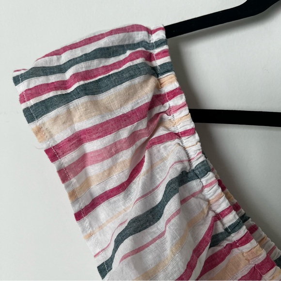 Express Linen Cotton Ruffle Stripe Top - Picture 2 of 8